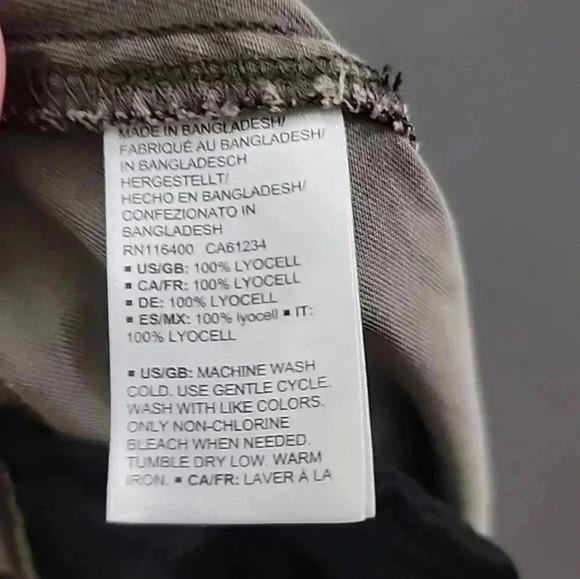 Daily Ritual Pants Womens 14 Olive Green Tapered Fit Big Pockets Comfort Casual - Picture 4 of 4